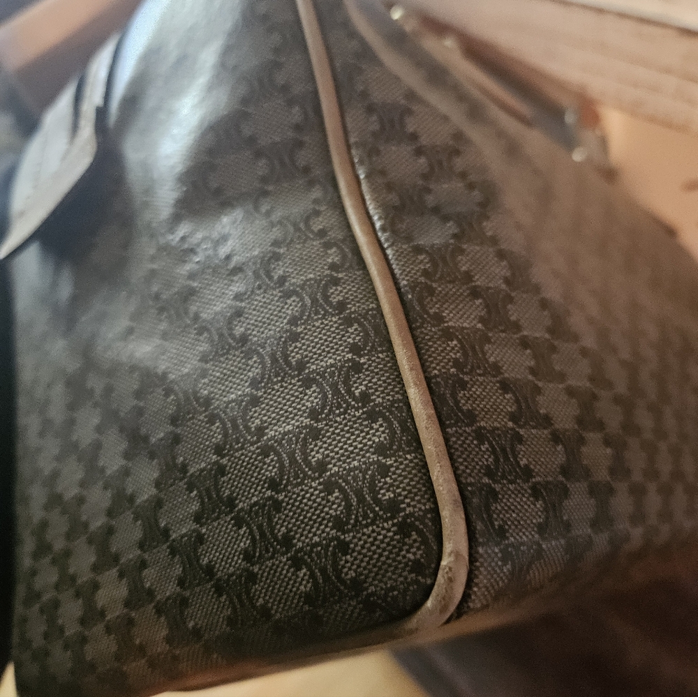 Celine Brown Monogram Canvas Top-Handle Satchel - Picture 11 of 16